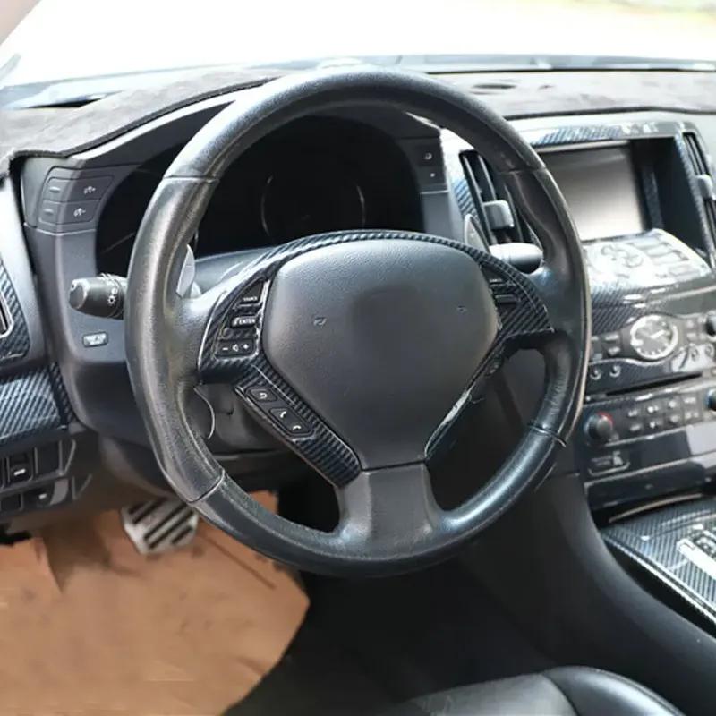 For Infiniti G37 G25 LHD 2010 2011 2012 2013 ABS Interior Car Steering Wheel Cover Trim Frame Decor Modified Accessorie