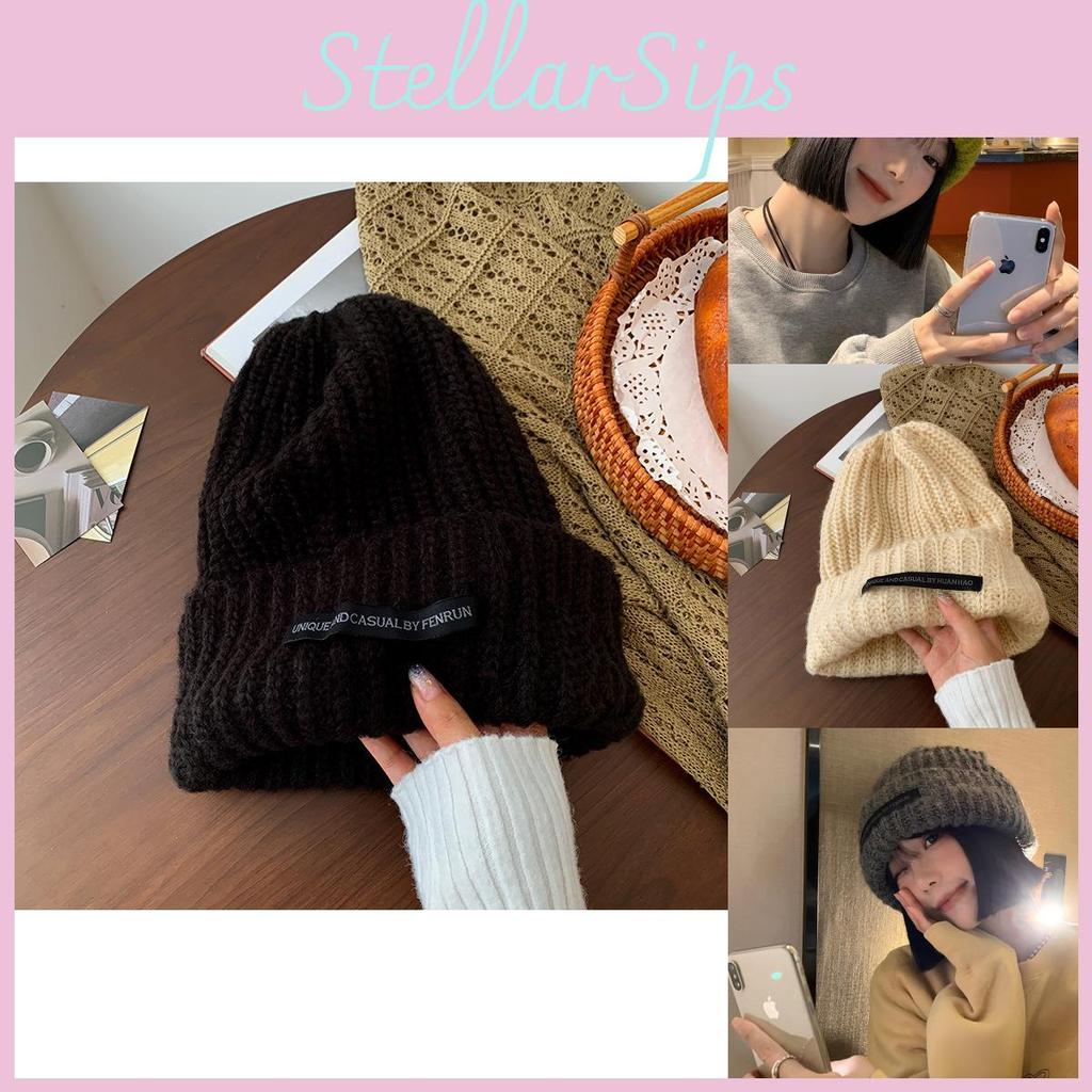 And Elegant Stylish Womens Knit Beanie Warm Cotton Hat With Trendy Letter Design