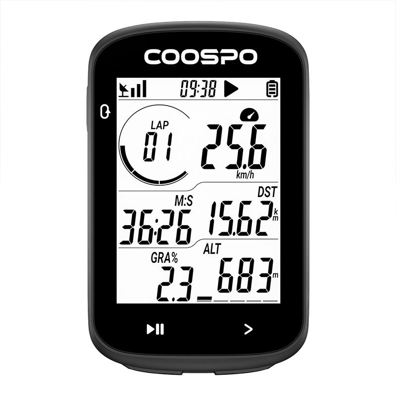 

COOSPO CS300 Wireless Bicycle Computer GPS Bike Speedometer Odometer 2.6in Bluetooth ANT+ IPX7 Altitude APP Sync for Strava TP CS300