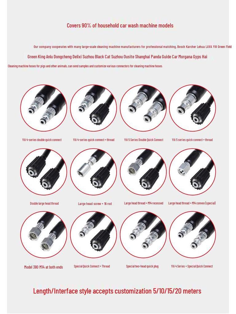 High-Pressure Wear-Resistant Car Wash Hose with Fiber-Reinforced Water Gun