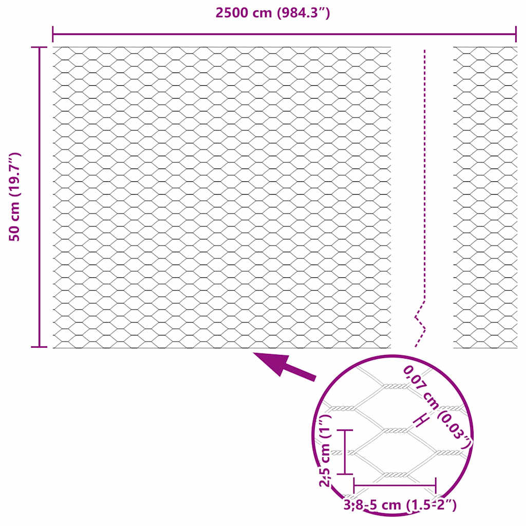 Ground Fix Welded Wire Fence 25 x 0.5 m (W x H)
