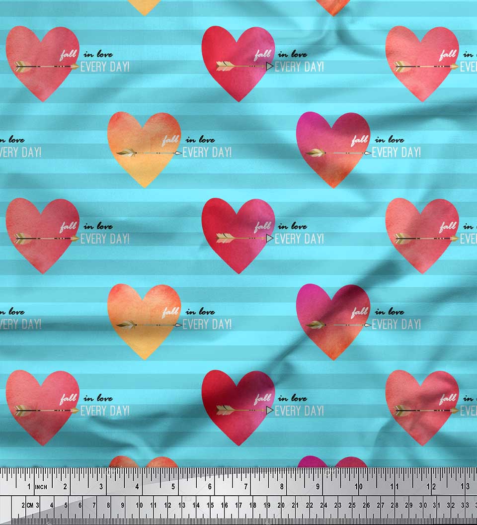 

Soimoi Blue Japan Crepe Satin Fabric Stripe, Arrow & Heart Decor Ткань с принтом метр 42 дюйма 42 Inch Wide - Poly Crepe зелёный
