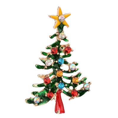 Christmas Design Women Girls Brooch Plated Alloy Breastpin Clothes Pin Jewelry Birthday Gifts