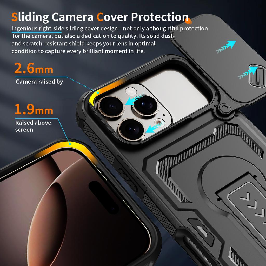 Military Heavy Protective Stand Armor Case for Iphone 17 Pro Max Air 16 Plus Iphone17 Iphone16 Ip17 for Iphone 17 Phone Bag