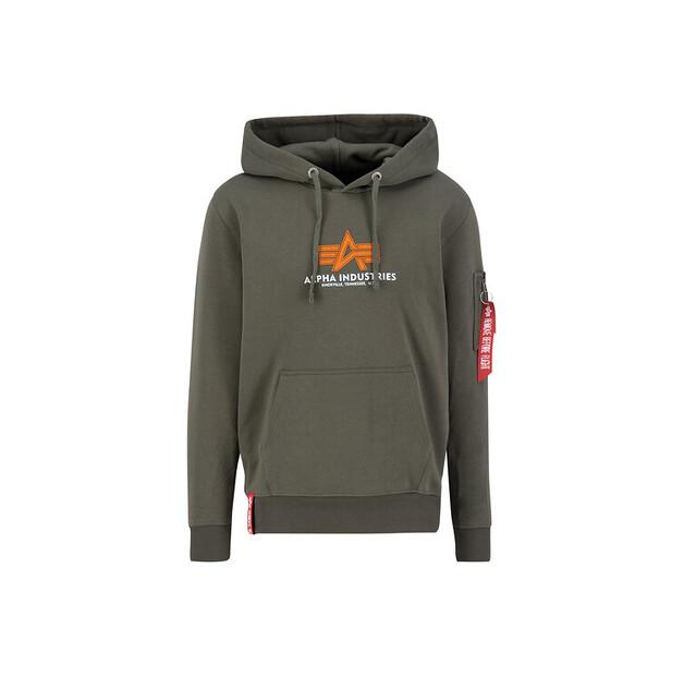 Толстовка с капюшоном Alpha Industries Basic Big Logo Rubber Hoodie EU M