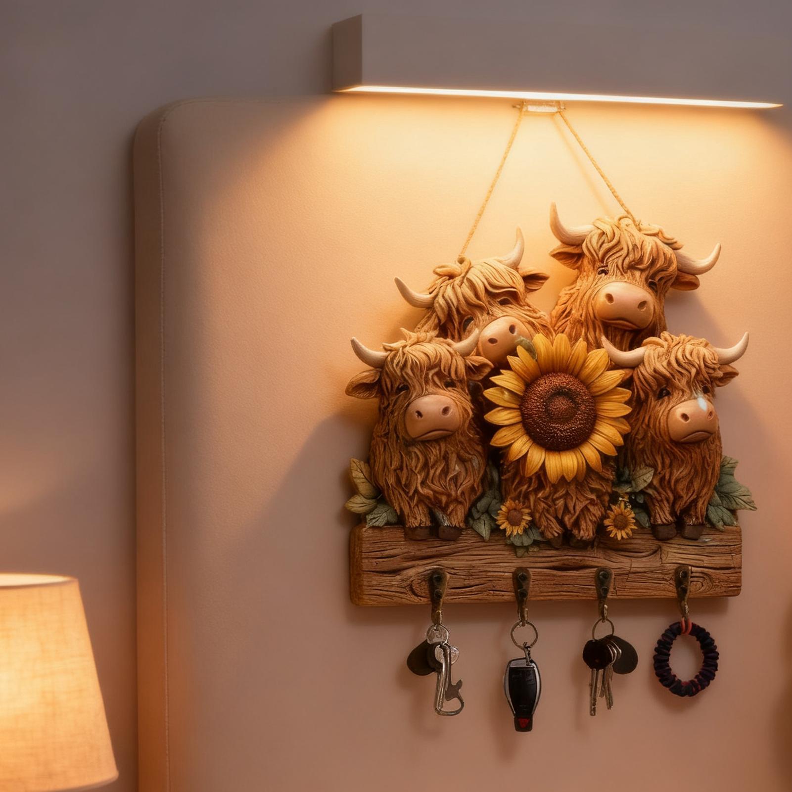 

Настенный держатель для ключей 2D Рустикальная корова с 4 крючками Настенный держатель для ключей Вешалка для полотенец, шляп, сумок, пальто Прихожая Фермерский дом Спальня China Mainland