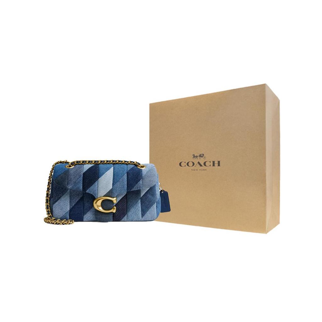 Coach Borsa a Spalla in Denim Tigrato Media da Donna Ottone & Blu CAM91-B4EI