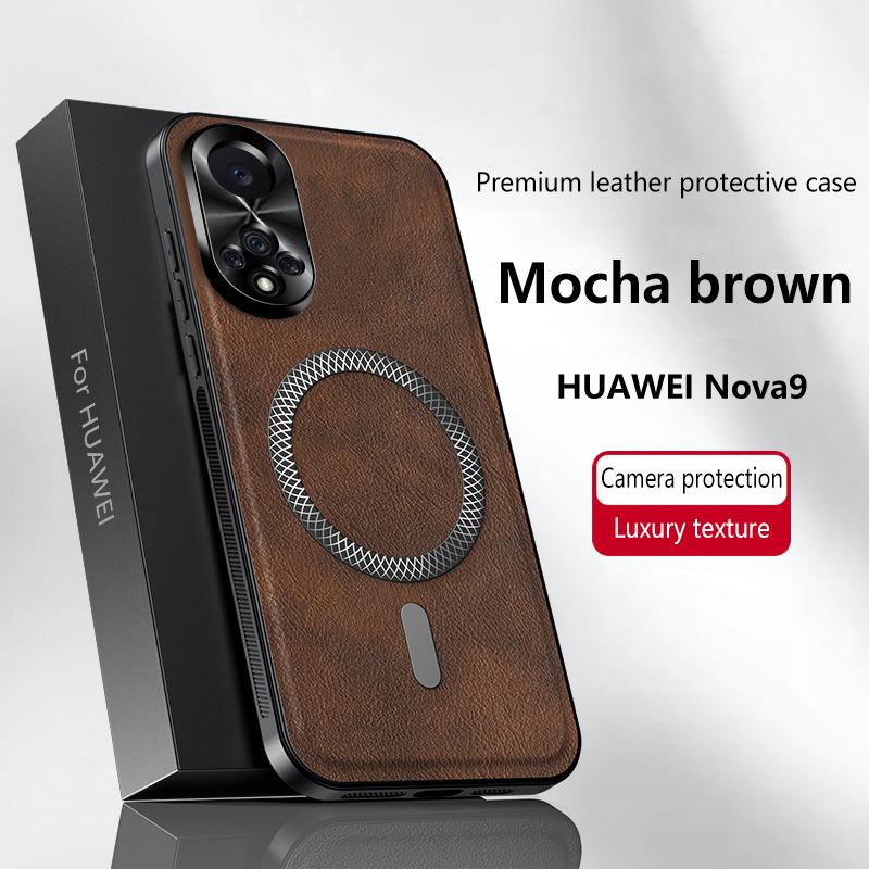 For Huawei Nova 9 SE Pro 10 Youth Case Magnetic Elegant Leather Wear-Resistant Lens Fully Covered Non-Slip Grip Edge Cover Shell