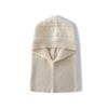 Cashmere Autumn and Winter New Women's High End Solid Color Twisted Head Protector Knitted Outdoor Warm Scarf and Baotou Hat