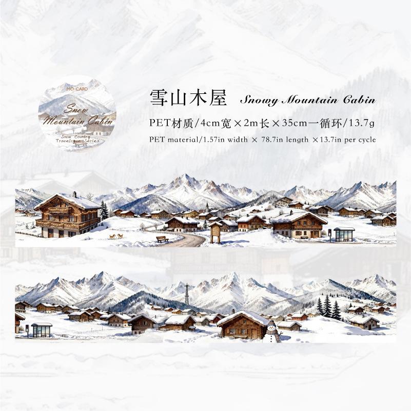 1 Roll 4x200cm Winter Snow Scene Theme Washi Tape Stickers DIY Scrapbook Journal Planner Diary Album Decorative Stickers