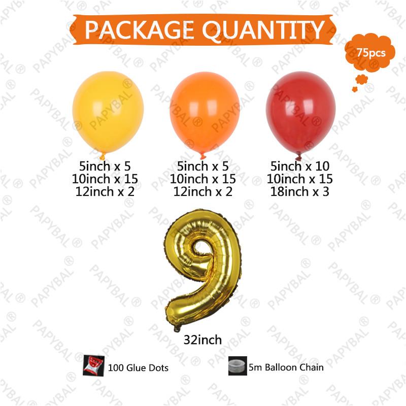 75PCS Yellow Honey Winnie the Pooh Theme 32inch Gold Number Kids Birthday Party Decor Gift Baby Shower Garland Arch Kit Globos