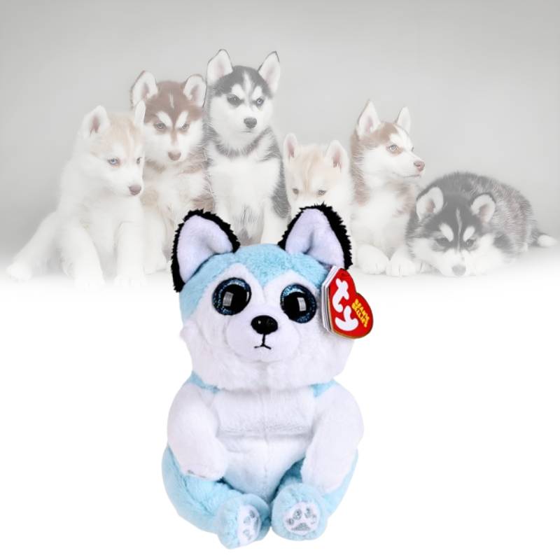 Ty Babies Beanie Siberian Husky Stuffed Animals Soothe Dolls Children Birthdays