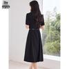 Women's Elegant Hepburn Style Short Sleeve Midi Dress