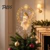 Funkelnde Engelsbaumlicht Leuchtende Gedenk-Weihnachtsspitze, Engel Rotvogel Rentier Designs Baumspitzen-Schmuck Saisonale Heimdekorationen mit