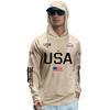 T-shirt à capuche à manches longues avec imprimé USA et détails graphiques Pull léger pour homme Vêtement de sport décontracté