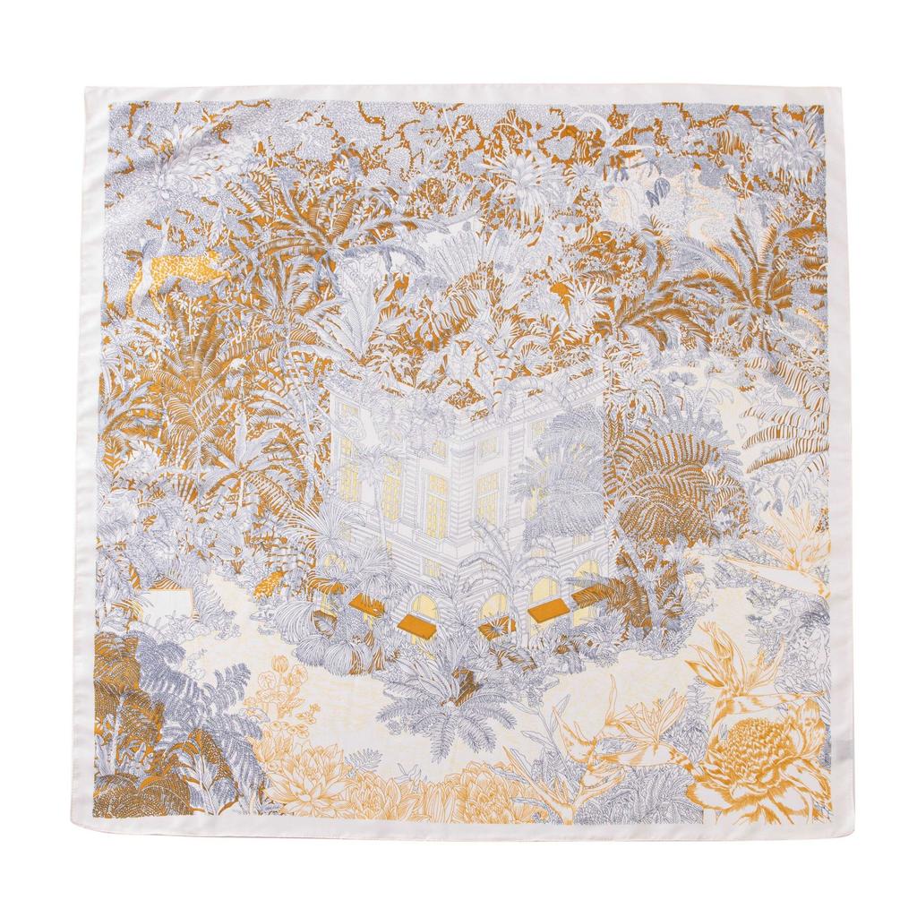 Retro-Print-kleines quadratisches Tuch, elegantes und modisches Imitation-Seidentuch, hochwertig vielseitiges Temperament Pendler professionelles Tuch