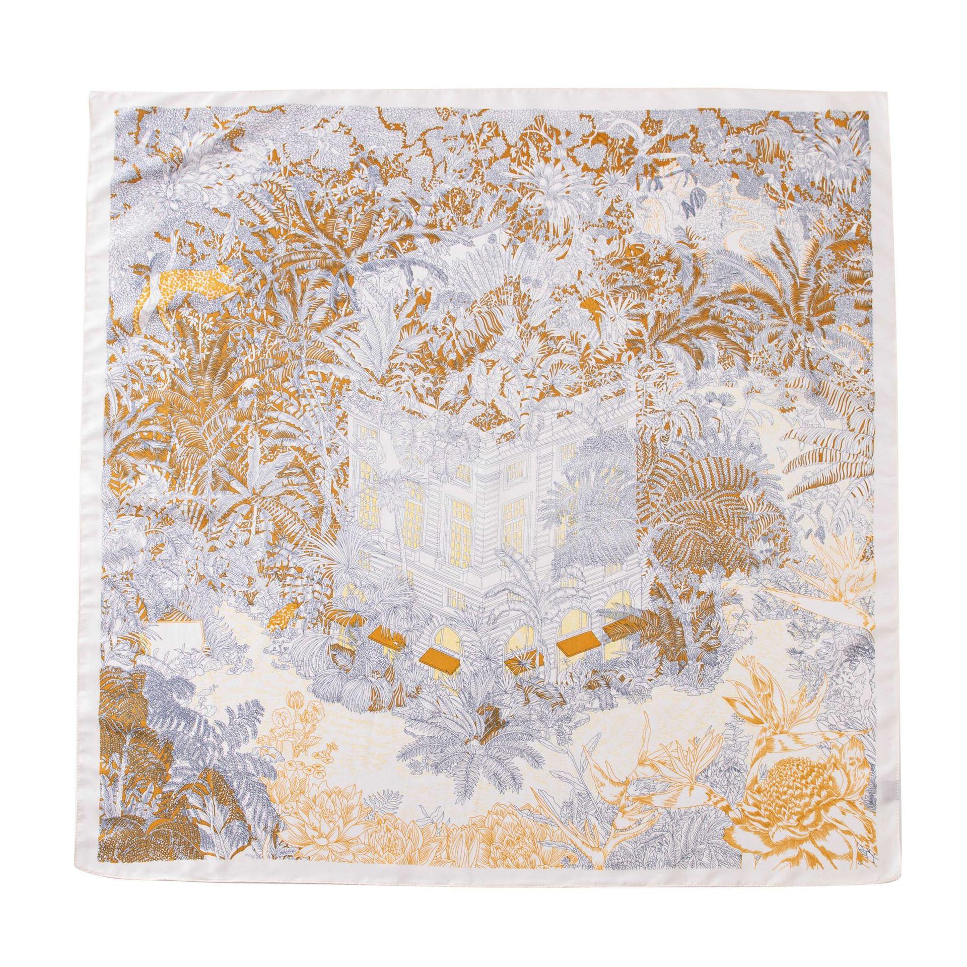 

Ретро принт маленький квадратный платок, элегантный и модный платок из искусственного шелка, высококлассный универсальный темпераментный профессиональный платок для通勤 90*90cm