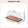 Cake Stand With Lid Bread Organizer Serving Plate Featuring Wood TPE Clear Dome For Pies Cookies
