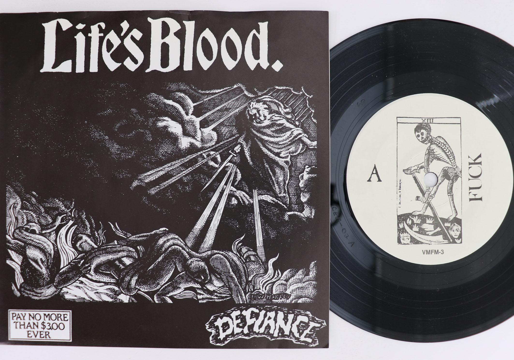 

7inch Record LIFES BLOOD Defiance VMFM03 VERMIFORM US Rock Used