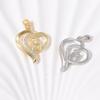 Romantic Double Heart Diamond Gold & Silver Pendant