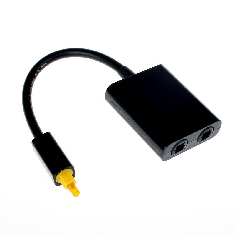 

New Audio Fiber Optic Adapter 1 Input 2 Output Dual Port Toslink One Divide Into Two Audio Patch Cord Splitter Fiber Optic Cable чорний