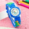 3D Cartoon Dinosaur Kids' Waterproof Quartz Watch - Boys & Girls Trendy Electronic Wristwatch