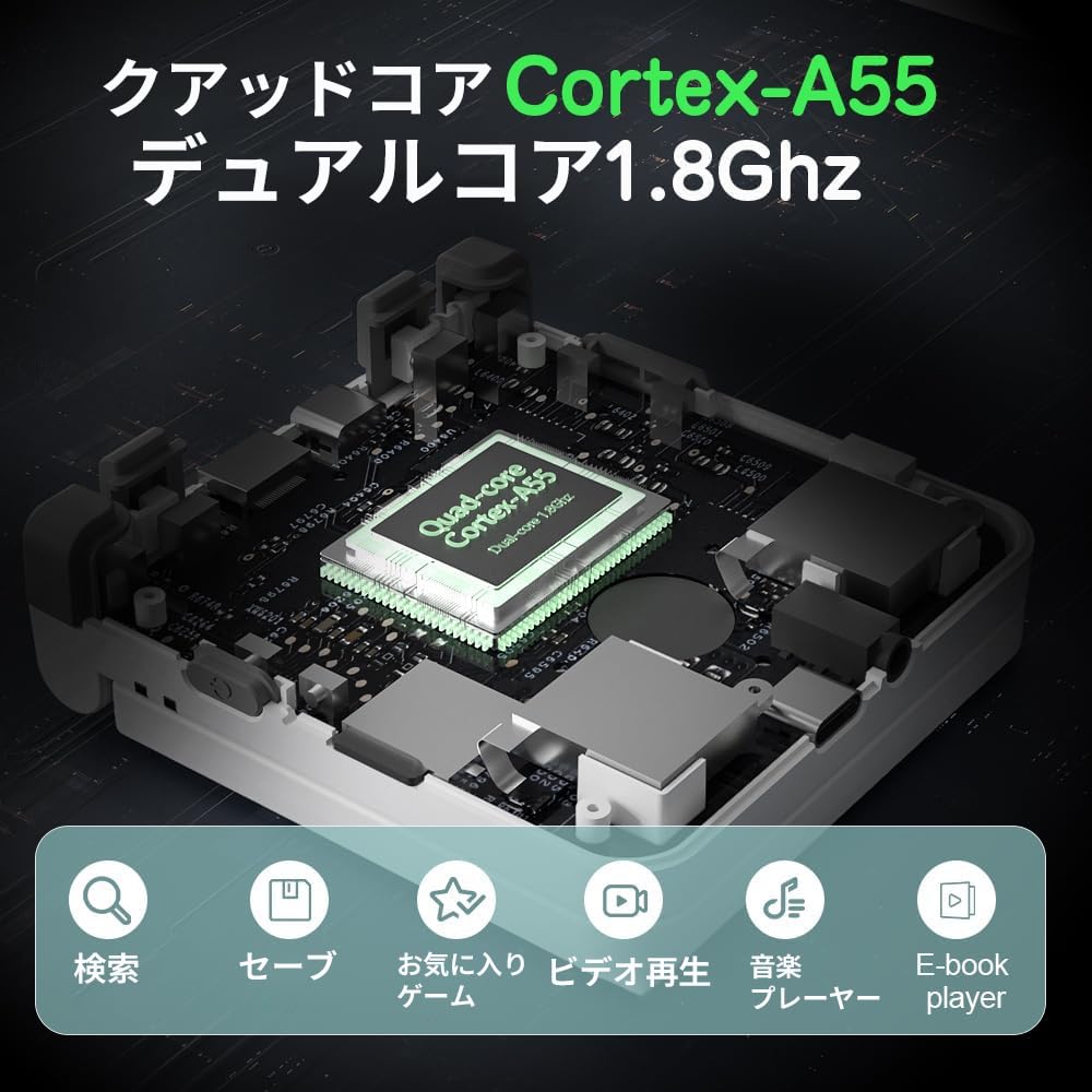 Miyoo Flip V2 Foldable Retro Handheld Game Console with IPS 3000mAh 64GB Gray RK3566, 3.5-inch Screen, WiFi/Bluetooth Support, Battery, RAM,