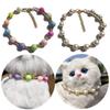 Vintage French Cat and Dog Collar Niche Colored Pearl Beaded Necklace Pet Simple Personality Pearl Collar