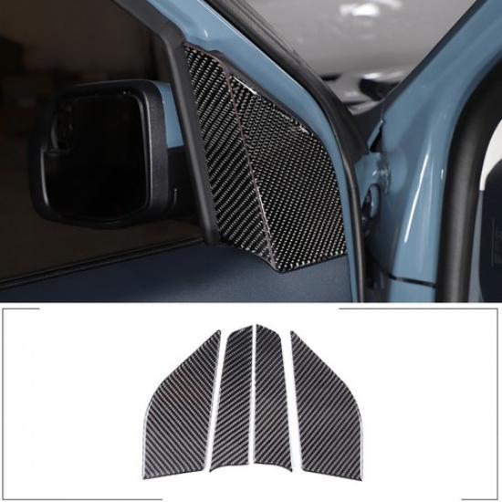 Carbon Fiber Front Door A-Pillar Cover Trim For Ford Maverick -23