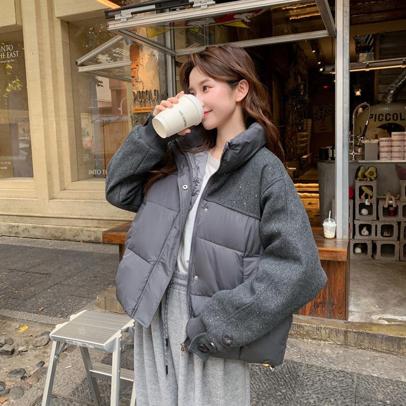 Winter short versatile cotton clothes women's new fashion loose cotton-padded clothes stand-up collar thickened warm jacket tide