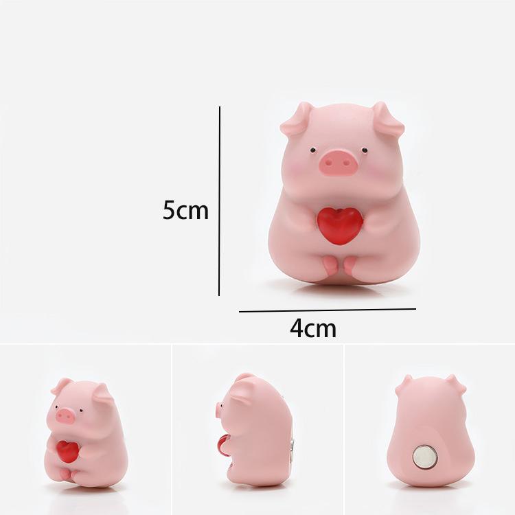 Pink Pig Holding Love Refrigerator Sticker Magnetic Magnet Po Wall 3D Resin Cultural and Creative Product Personality Gift