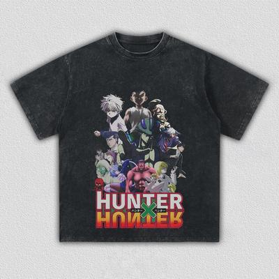 Hunter × Hunter Killua Zoldyck Anime Printing T-shirt Men's Clothing Women's 2026 Summer New Cotton Washed Short-sleeved T Shirt