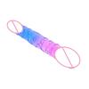 Double Head Dildo Two-Color Crystal Super Large Thick Simulation Butt Plug Lala Gay Men and Women Dildo Sexy Sex Product