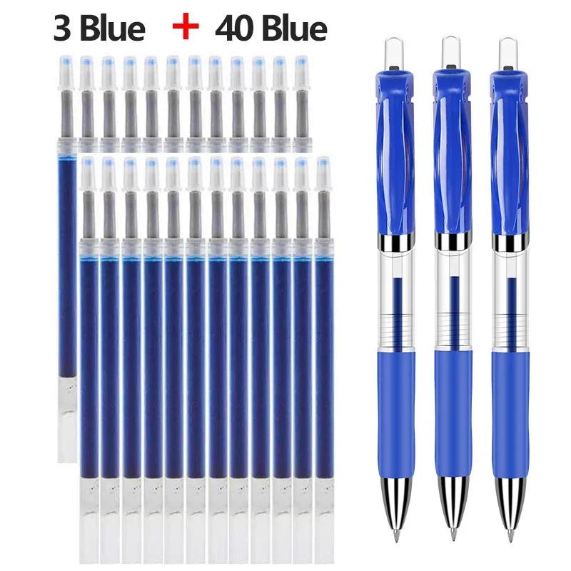 43 PCS Gel Pens & Refills Set Stationery Kawaii writing pen Black/red/blue ink 0.5 mm blue ballpoint pen Office school supplies