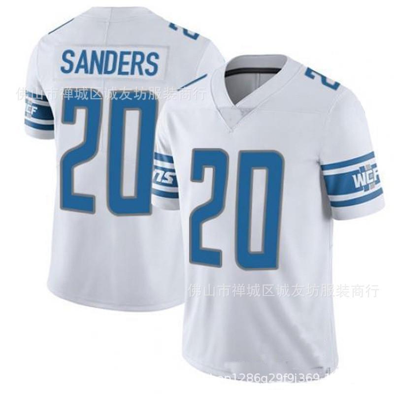 NFL Detroit Lions 20 Barry Sanders Fotbalový dres Pánská sportovní trička Celoroční