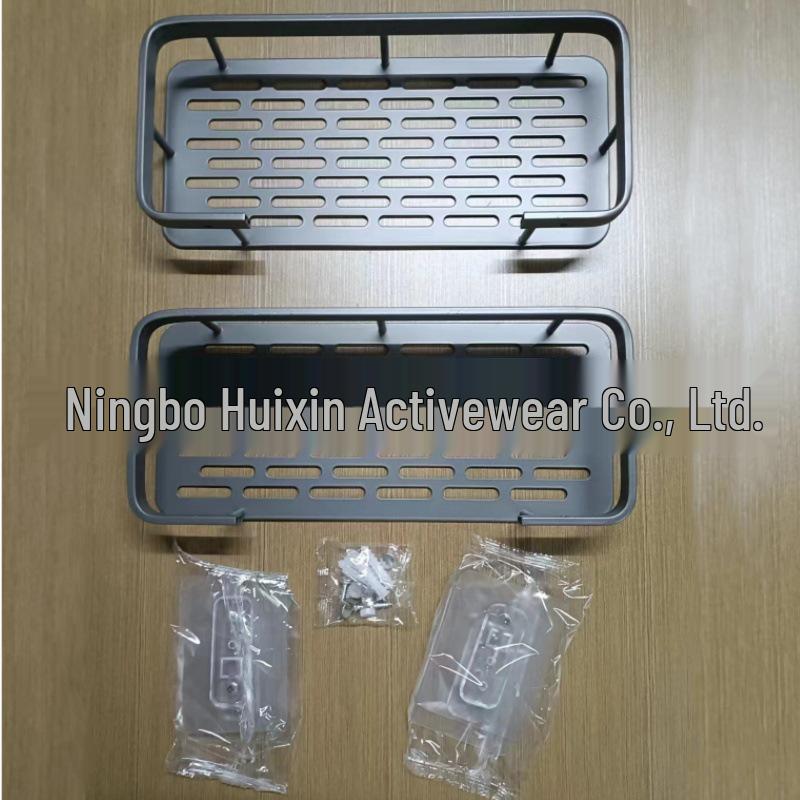 No-Drill Wall-Mounted Bathroom Storage Rack - Aluminum Nail-Free Shelves