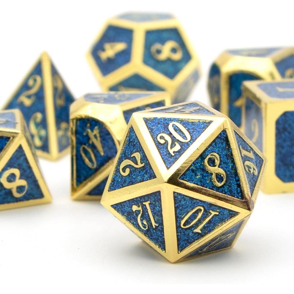 DND Dice Set, Dungeons and Dragons Dice with D20 Metal Dice Set for D and D Dice or RPG Role Playing MTG Tabletop Board Games, Shadowrun Pathfinder
