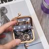 Exquisite Leather Jewelry Storage Box Pure Color Luxury Earring Necklace Wallet Clasp Closure Small Size Mini Coin Purse Daily