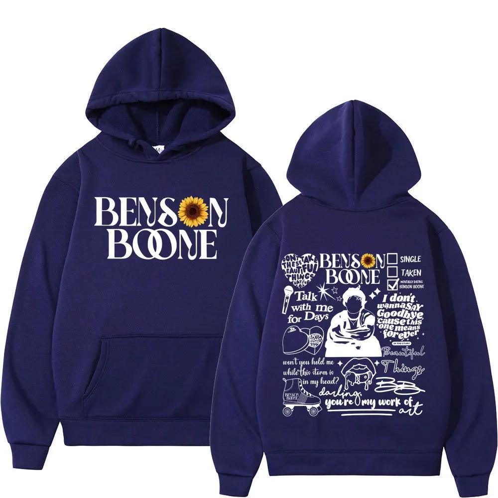 Benson Boone American Heart Tour Autumn Edition Warm Men's and Women's Fashion Hoodie Oversized Retro Hoodie