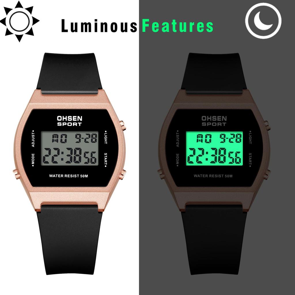 Sports Watch Silicone Digital Waterproof LED Alarm Stopwatch Men Women Cute Fashion Quartz Watch - Birthday Christmas Valentine's Day White Day Gift