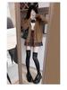 Japanese College Style V-Neck Cardigan for Women - Autumn/Winter School Uniform Sweater