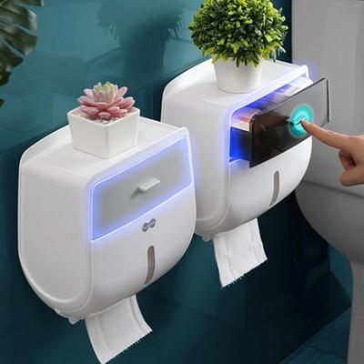 Porta WC moderno Porta asciugamani di carta impermeabile Porta carta in rotolo montato a parete Custodia per tubo Scatola di immagazzinaggio Accessori per il bagno