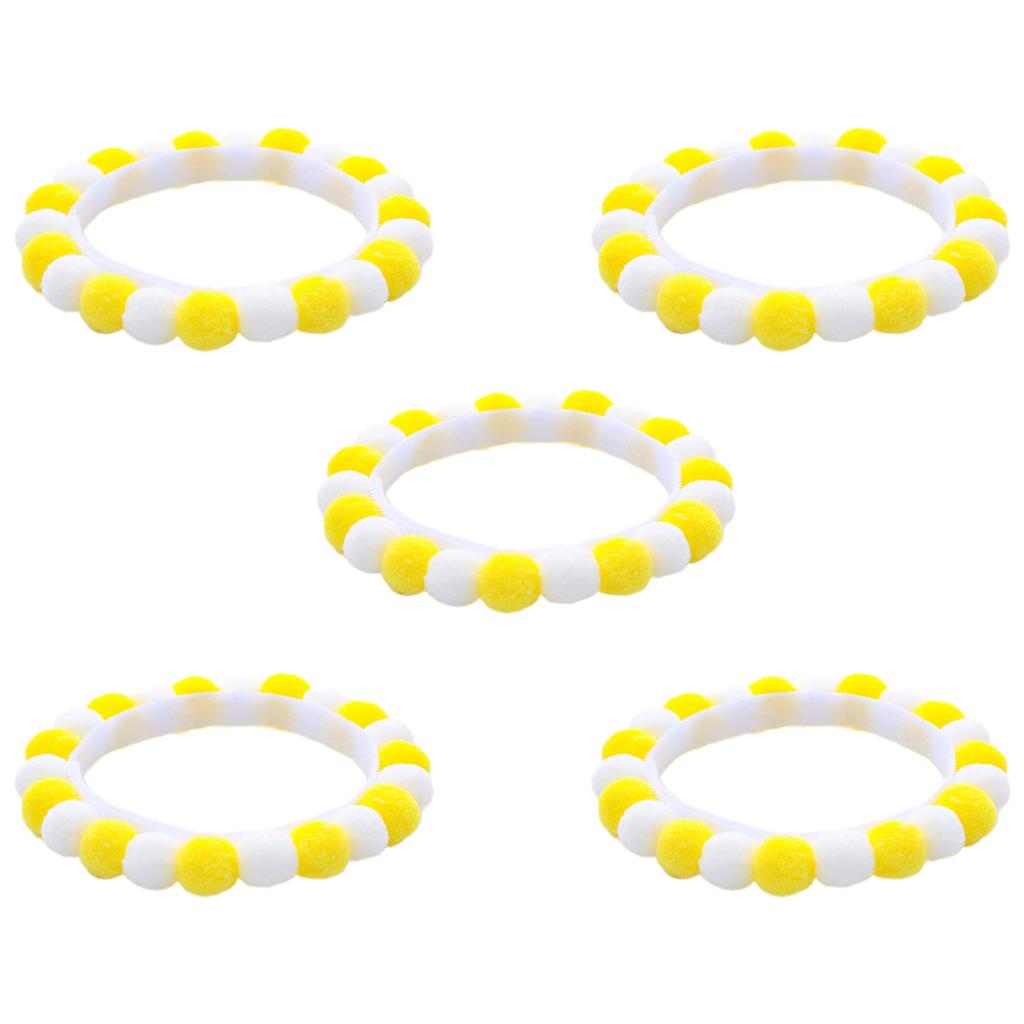 Set of 5 Soft Plush Cat Collars with Colorful Pompoms for Cat Dogs Birthday Party Cat Neckwear Festival Pet Collars