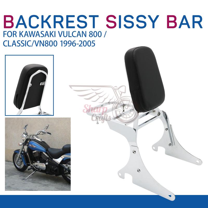 

Аксессуары для мотоциклов Съемная спинка заднего пассажира Sissy Bar для Kawasaki Vulcan 800 400 VN400 VN800 Classic VN