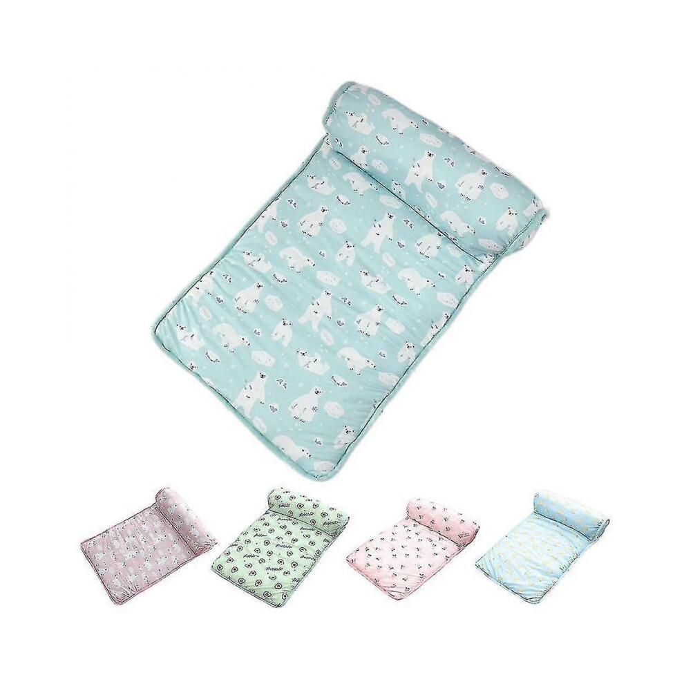 Pet Cooling Mat Summer Ice Silk Cold Pad Cooling Cushion Blue Banana Pattern 60x40cm S Lightweight Portable Comfortable for Cats And Dog