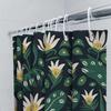 Modern Floral Bath Shower Curtain Green White Yellow Flower Design Waterproof Decorative Fabric Washable Home Bathroom Accessori