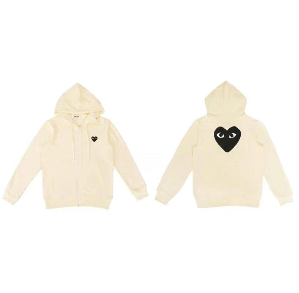 Chuan Jiu 2024 A/W Couple's Heart Hoodie Pullover with Stand Collar & Zipper