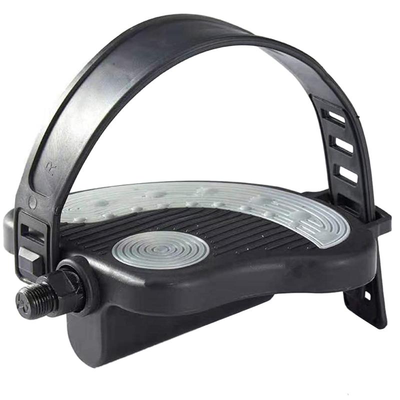 1 Pair 1/ 2 Exercise Bike Pedals with Strips, Stationary Recumbent Bike Pedals for Indoor Exercycle Bike, Spin Bike