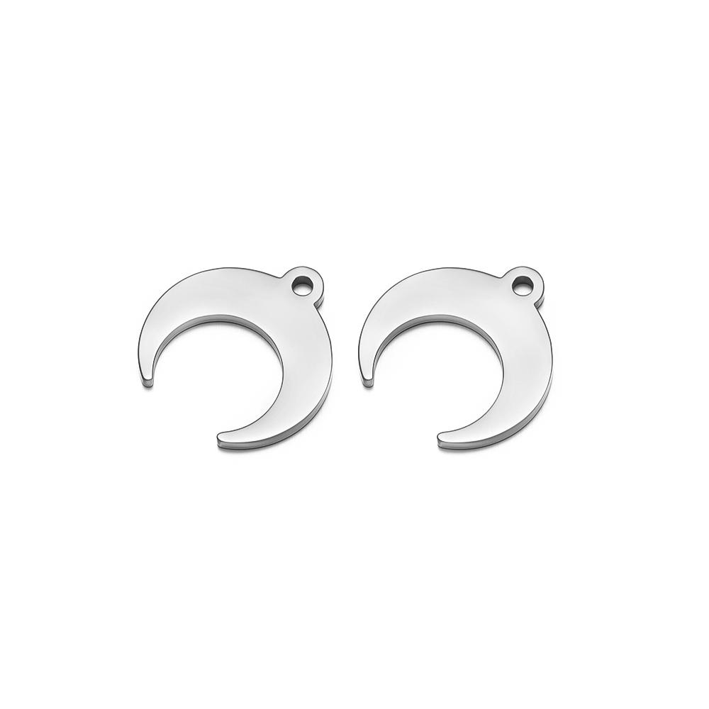 

5pcs Gold Color Stainless Steel Ox Horn Charms Moon Necklaces for DIY Jewelry Making Handmade Pendants Bracelets Accessories