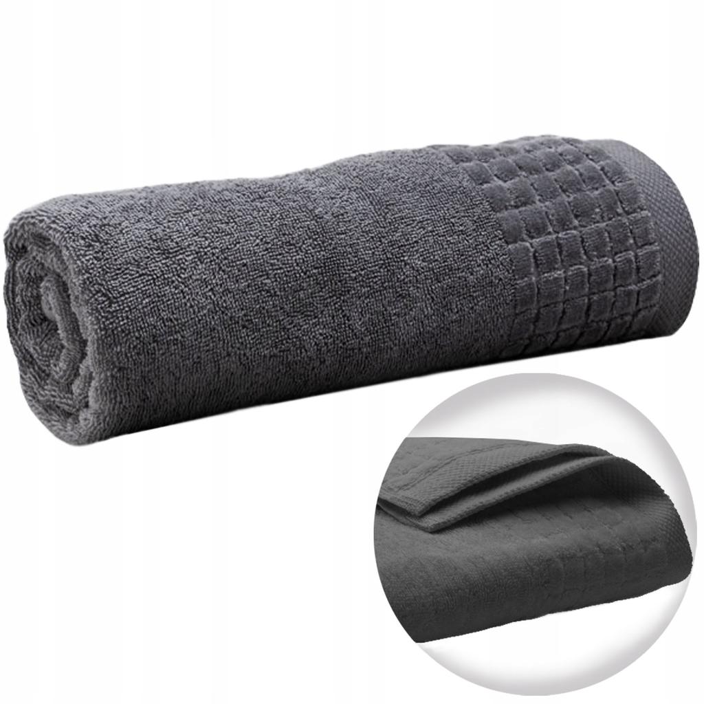 Bath Towel Cotton Terry Thick Absorbent 50x100 cm Gray Polish